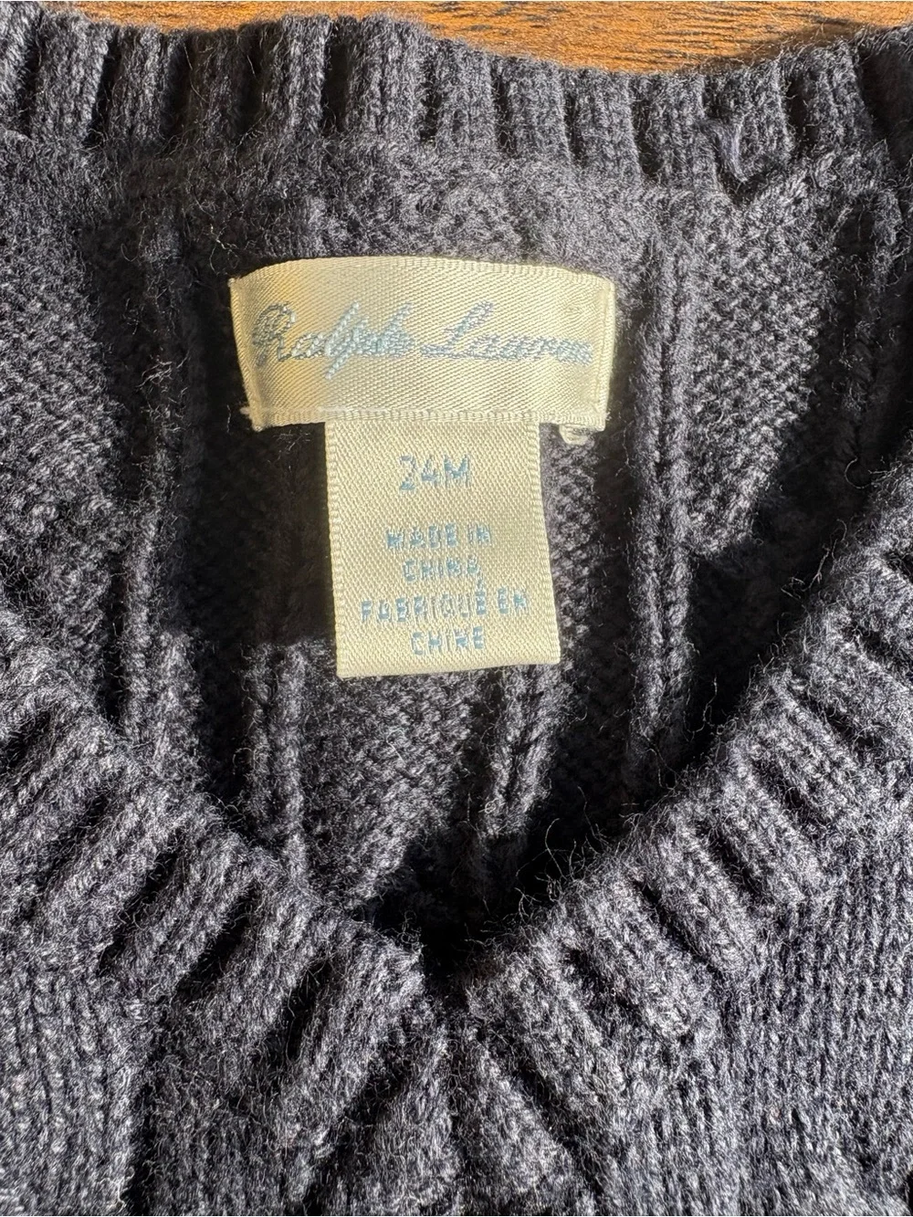 Ralph Lauren Cable Knit Sweater Vest 24M